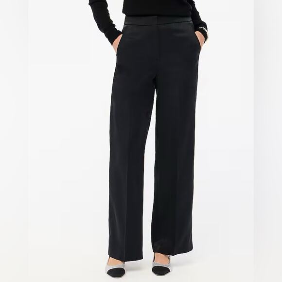 J.Crew Petite High-shine wide-leg pant - Picture 1 of 4